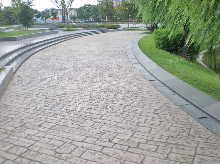 公園遊步道水泥壓模地坪